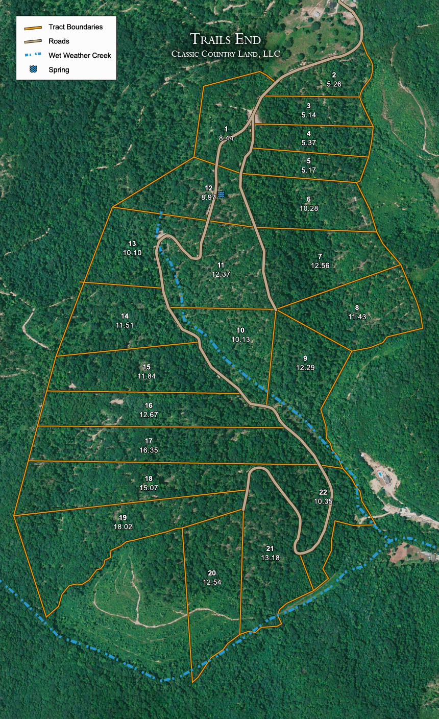 Plat map for Trails End in Rockcastle County, Kentucky